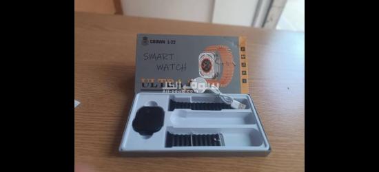 ساعة ذكية مع سماعة ايفون كفالة سنة مع ستاند معدن - 3