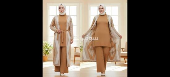 🤭طقم تريكو ٣ قطع خيط اجنبي🤭🩵 مكفول🩵‏ *🩵مكفولللللللل* طول ١٣٠ سم. فري 🩵بلبس ل ٤٤🩵 - 2